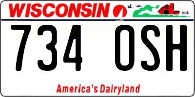 WI license plate 734OSH