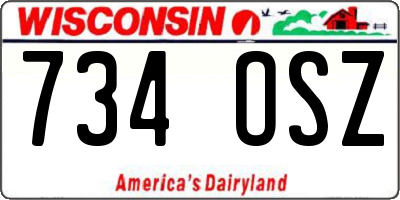 WI license plate 734OSZ