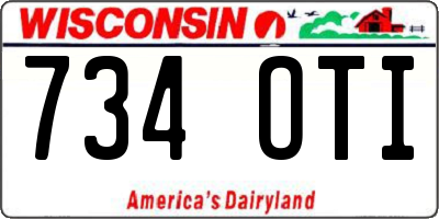 WI license plate 734OTI