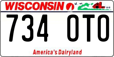 WI license plate 734OTO
