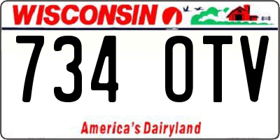 WI license plate 734OTV