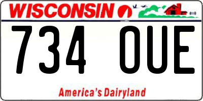 WI license plate 734OUE