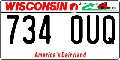 WI license plate 734OUQ
