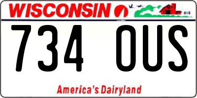 WI license plate 734OUS