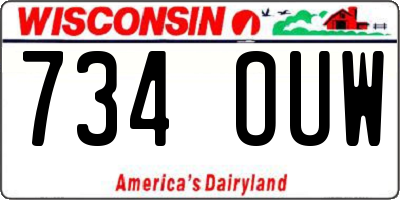 WI license plate 734OUW