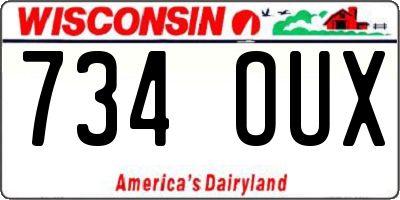 WI license plate 734OUX