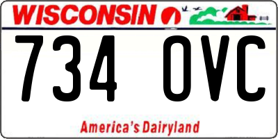 WI license plate 734OVC