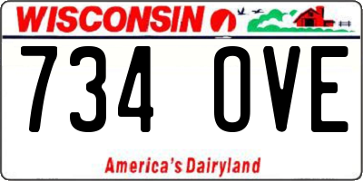 WI license plate 734OVE