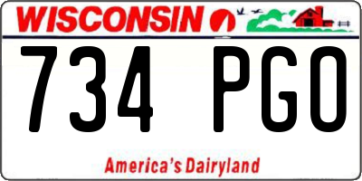 WI license plate 734PGO