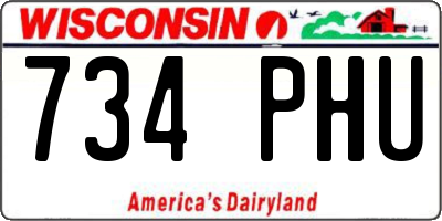 WI license plate 734PHU