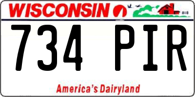 WI license plate 734PIR