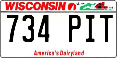WI license plate 734PIT