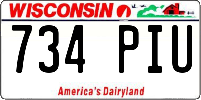 WI license plate 734PIU