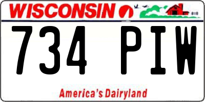WI license plate 734PIW