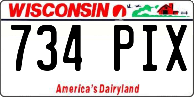 WI license plate 734PIX