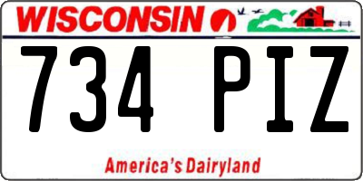 WI license plate 734PIZ