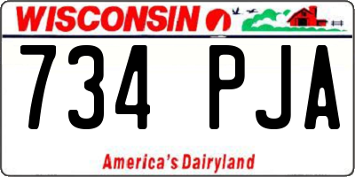 WI license plate 734PJA
