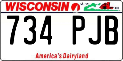 WI license plate 734PJB