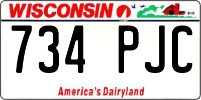 WI license plate 734PJC