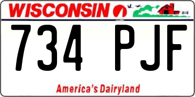 WI license plate 734PJF