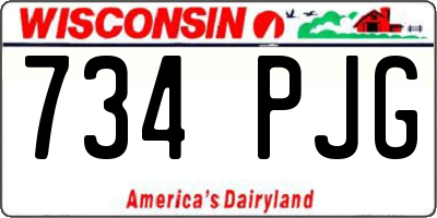 WI license plate 734PJG