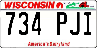 WI license plate 734PJI
