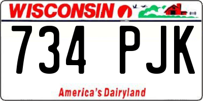 WI license plate 734PJK