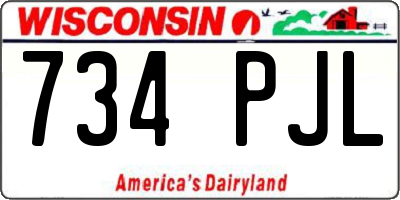 WI license plate 734PJL