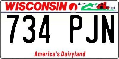 WI license plate 734PJN