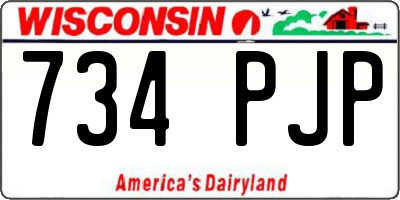 WI license plate 734PJP