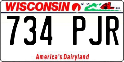 WI license plate 734PJR