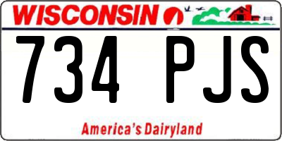 WI license plate 734PJS