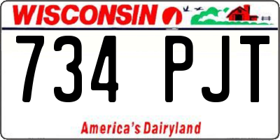 WI license plate 734PJT