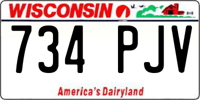 WI license plate 734PJV