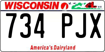 WI license plate 734PJX