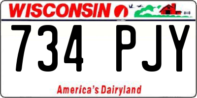 WI license plate 734PJY