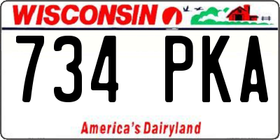 WI license plate 734PKA