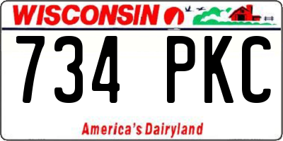 WI license plate 734PKC