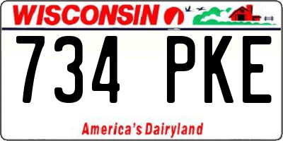 WI license plate 734PKE