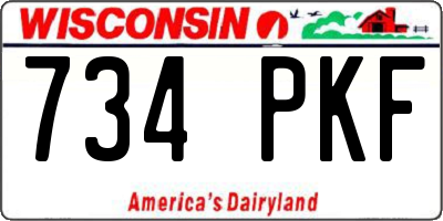 WI license plate 734PKF