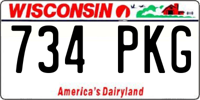WI license plate 734PKG