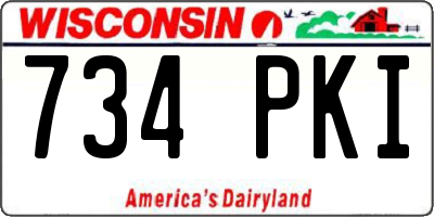 WI license plate 734PKI