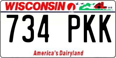 WI license plate 734PKK