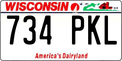 WI license plate 734PKL