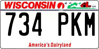 WI license plate 734PKM