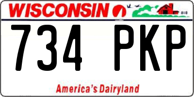 WI license plate 734PKP