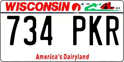 WI license plate 734PKR