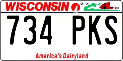 WI license plate 734PKS