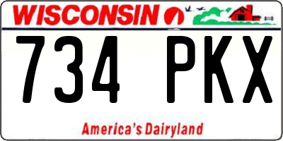 WI license plate 734PKX