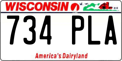 WI license plate 734PLA
